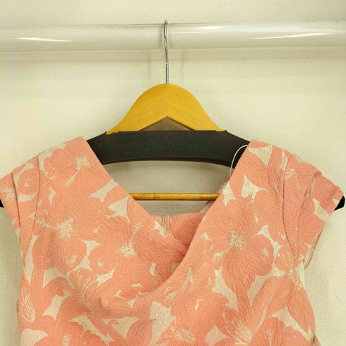 W キャップスリーブ ショート フローラル メタリック ジャカード ドレス レディース US:0-2