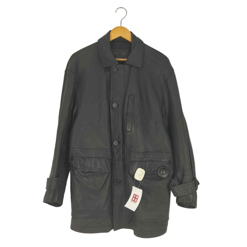 裏地キルティング GAINSBOUR リアルレザー ハーフコート メンズ import:M