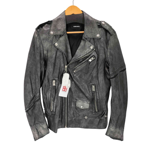 ディーゼル DIESEL SHEEP SKIN レザーダブルライダースジャケット メンズ S