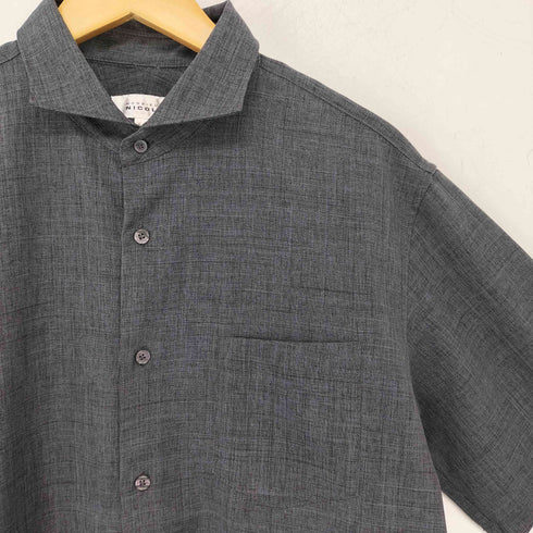 ムッシュ二コル MONSIEUR NICOLE メランジツイル カッタウェイカラーシャツ メンズ JPN:50