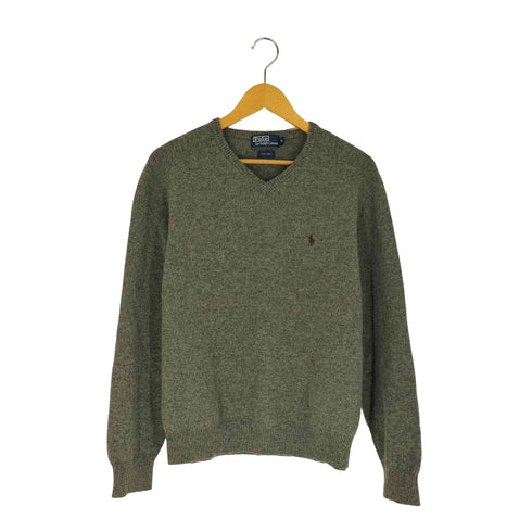 ポロバイラルフローレン Polo by RALPH LAUREN スモールポニー刺繍 Vネック ウールニット メンズ import:M