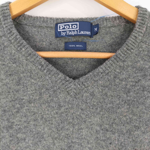 ポロバイラルフローレン Polo by RALPH LAUREN スモールポニー刺繍 Vネック ウールニット メンズ import:M