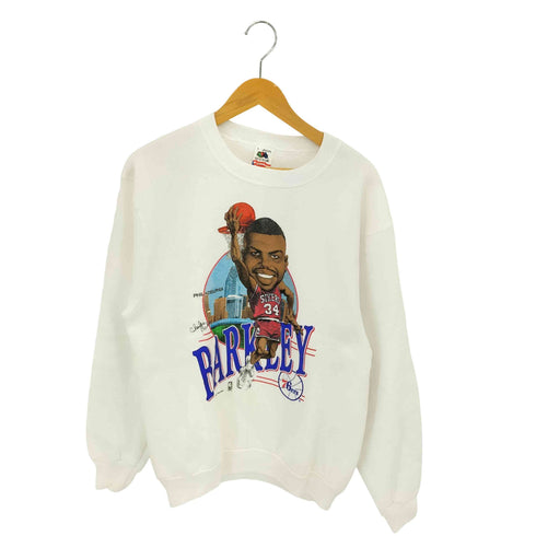 フルーツオブザルーム FRUIT OF THE LOOM 90s NBA バスケットボールプレイヤープリント クルーネック スウェット メンズ import:L