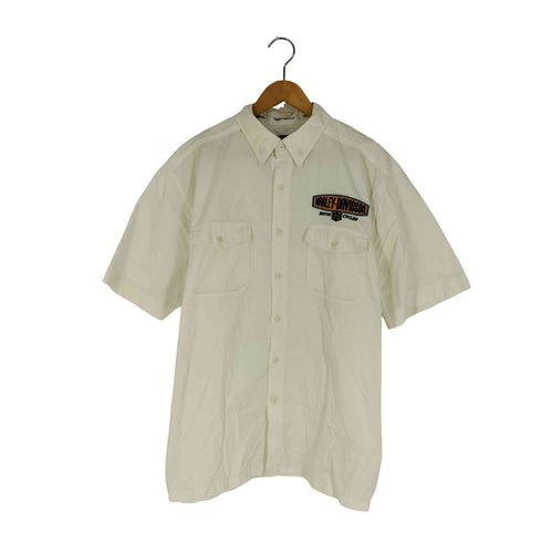 ハーレーダビッドソン HARLEY-DAVIDSON フロント刺繍 コットン半袖シャツ メンズ import:L