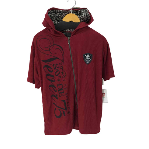 Scrapter. Y2K レオパードレイヤード プリント半袖パーカー メンズ LL