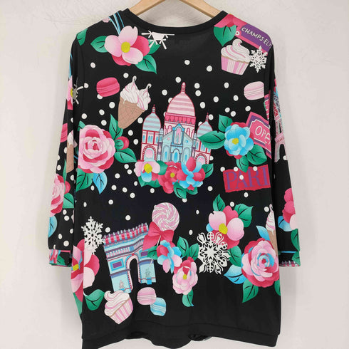 レオナールスポーツ LEONARD SPORT クリスマス柄 水玉 ドット 花柄 フラワー 長袖 Tシャツ カットソー ロンT レディース JPN:44