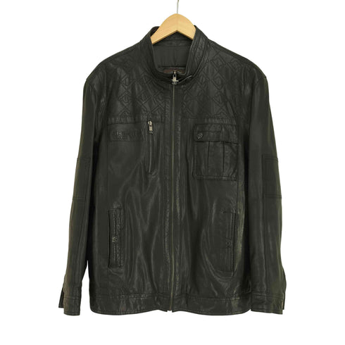 SHARKS International シープレザー シングルライダースジャケット メンズ XXXL