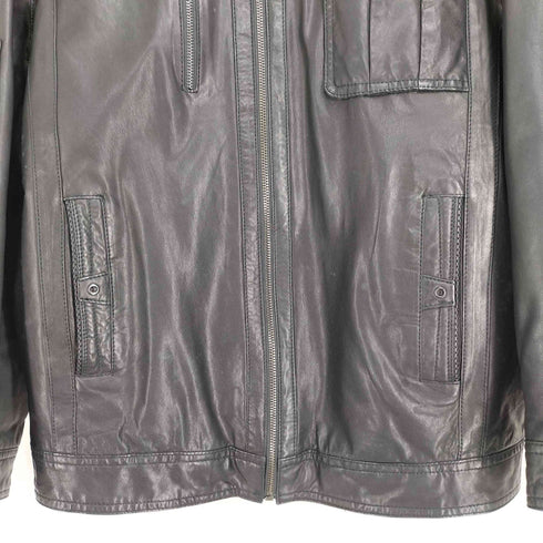 SHARKS International シープレザー シングルライダースジャケット メンズ XXXL
