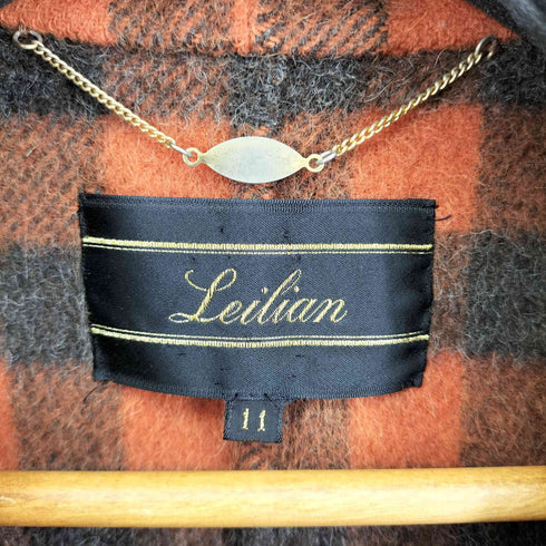 レリアン Leilian 裏地チェック ダブルブレストコート レディース JPN:11号