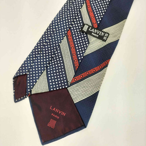 ランバン LANVIN ドット切替 SILK シルクネクタイ メンズ