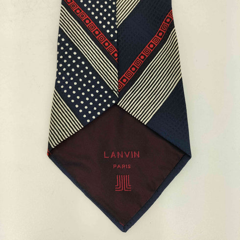 ランバン LANVIN ドット切替 SILK シルクネクタイ メンズ