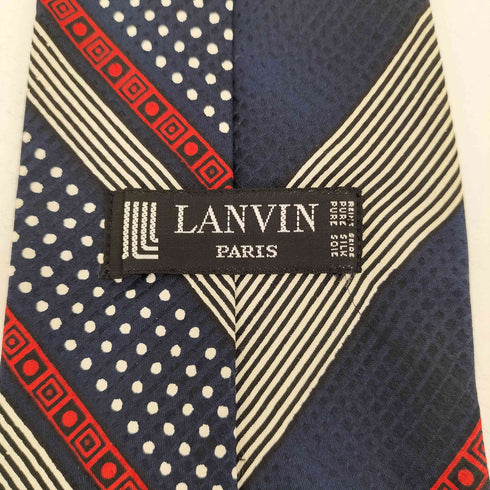 ランバン LANVIN ドット切替 SILK シルクネクタイ メンズ