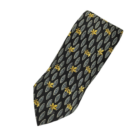 ランバン LANVIN フランス製 SILK リーフデザイン シルクネクタイ メンズ