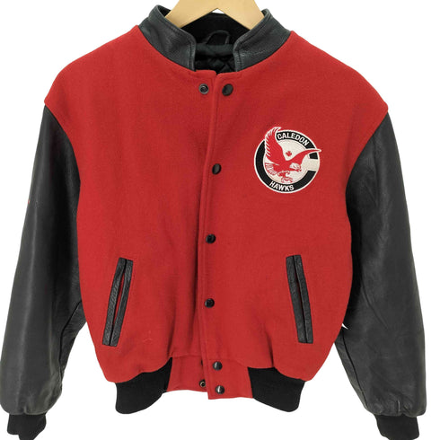 IRONHEAD made in canada HAWKS刺繍 袖カウレザースタジャン レディース L