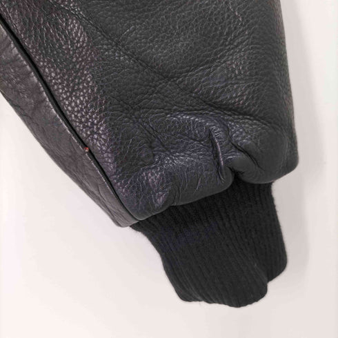 IRONHEAD made in canada HAWKS刺繍 袖カウレザースタジャン レディース L