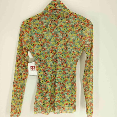 ガニー Ganni 23SS Printed Mesh Long Sleeve Fitted Ro 花柄 シアー タートルネック レディース 36