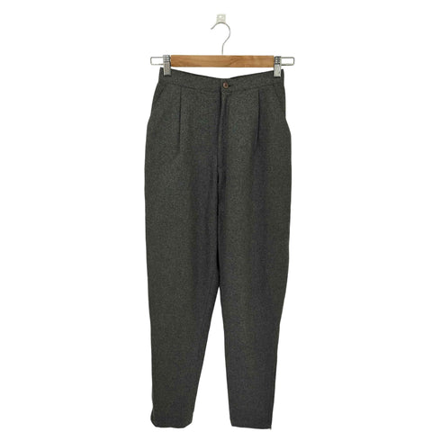 イッセイミヤケ ISSEY MIYAKE 80s 筆タグ ジッパースリット タックデザイン テーパードスラックスパンツ レディース 9