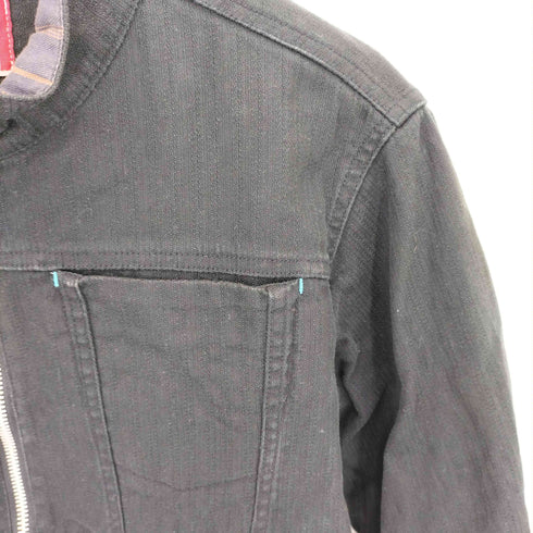 SPICE ISLAND ヘリンボーン柄 ジップアップ スタンドカラー ジャケット Y2K VKEI JAPANESE LABEL メンズ M