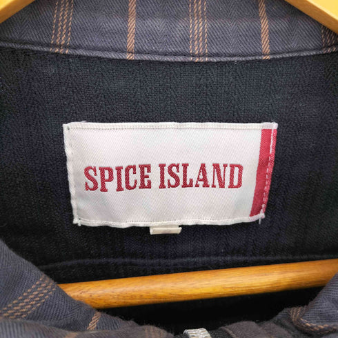 SPICE ISLAND ヘリンボーン柄 ジップアップ スタンドカラー ジャケット Y2K VKEI JAPANESE LABEL メンズ M