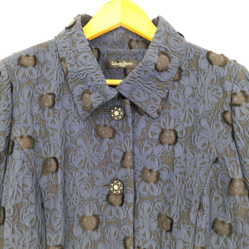 Liliane Burty 総柄 装飾 ステンカラーコート レディース 13ABR