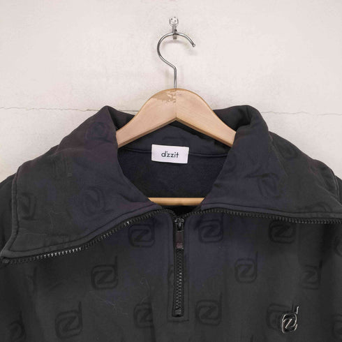 ディジット dzzit フロッキーロゴ ワンポイントハーフジップスウェット レディース import:XS