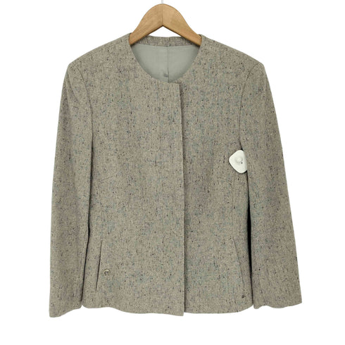 アイグナー AIGNER ネップ ノーカラージャケット レディース EUR:42 42