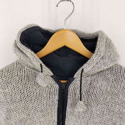 ネパール製 ウールニット ジップアップパーカー メンズ import:M