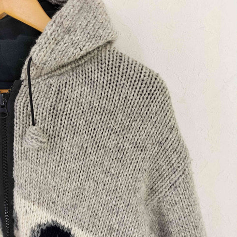 ネパール製 ウールニット ジップアップパーカー メンズ import:M