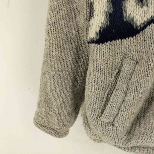 ネパール製 ウールニット ジップアップパーカー メンズ import:M