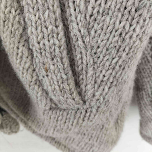 ネパール製 ウールニット ジップアップパーカー メンズ import:M