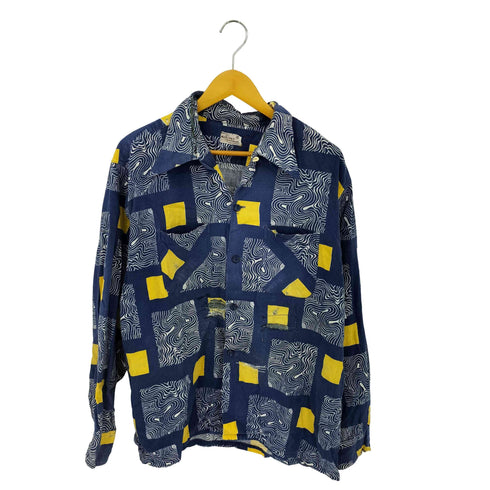 MOHAWK Sportwear 50s 開襟 コットン ロングスリーブ アロハシャツ メンズ import:XL
