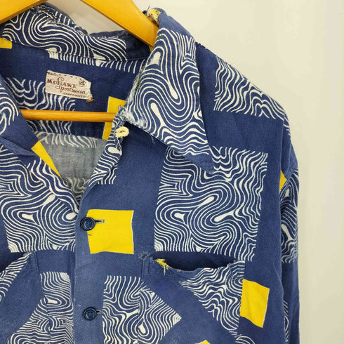 MOHAWK Sportwear 50s 開襟 コットン ロングスリーブ アロハシャツ メンズ import:XL