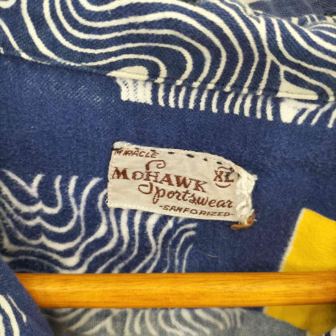MOHAWK Sportwear 50s 開襟 コットン ロングスリーブ アロハシャツ メンズ import:XL