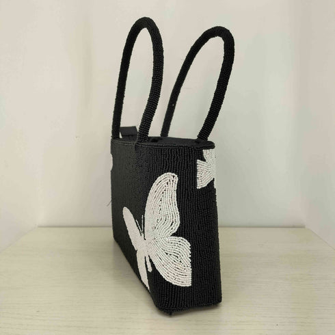 SaPa 蝶々 ビーズ ハンドバッグ レディース