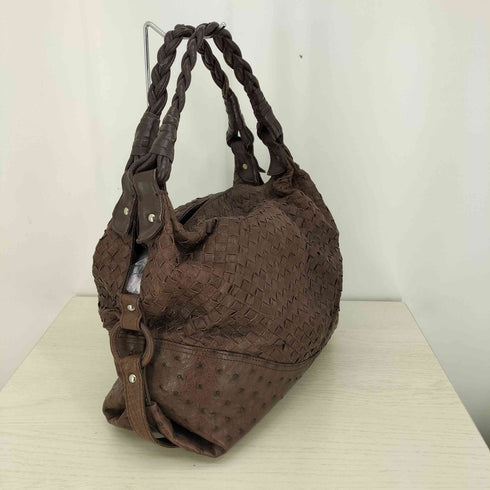 BAGFAN イントレチャート オーストリッチ 切替 ハンドバッグ レディース