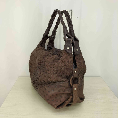 BAGFAN イントレチャート オーストリッチ 切替 ハンドバッグ レディース