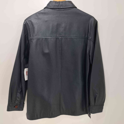 ヴァレンティノクリスティー valentino christy 豚革 ピッグレザー 丸襟 レザーシャツジャケット レディース import:S