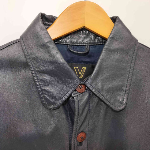ヴァレンティノクリスティー valentino christy 豚革 ピッグレザー 丸襟 レザーシャツジャケット レディース import:S