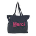 Merci ロゴプリント コットン トートバッグ レディース