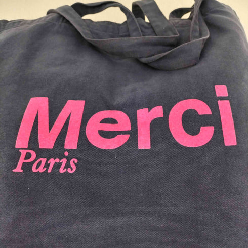 Merci ロゴプリント コットン トートバッグ レディース
