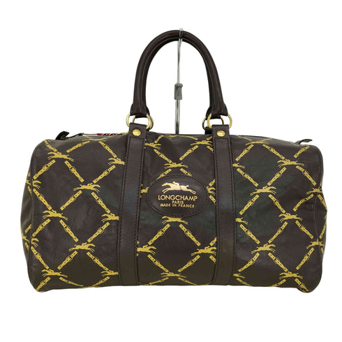 ロンシャン LONGCHAMP 総柄 フランス製 ミニボストンバッグ レディース