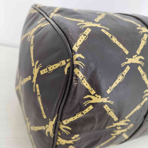 ロンシャン LONGCHAMP 総柄 フランス製 ミニボストンバッグ レディース