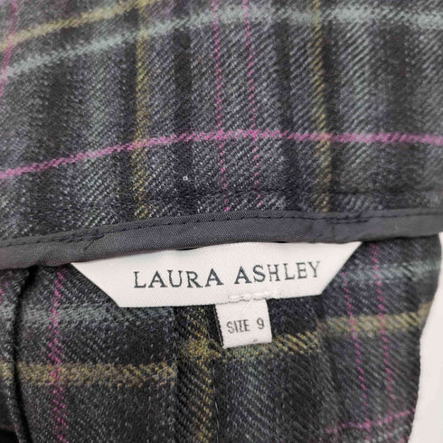 ローラアシュレイ LAURA ASHLEY ウールチェック柄 ラップスカート レディース 9