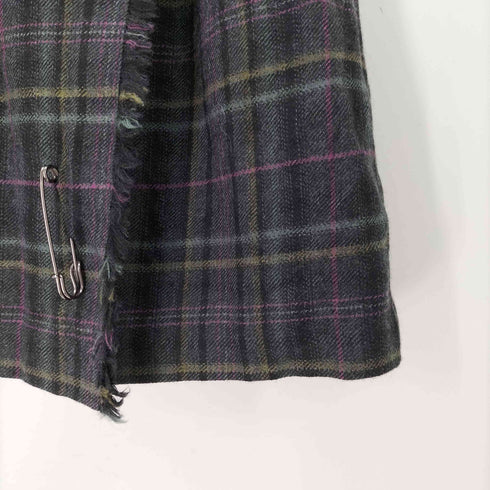 ローラアシュレイ LAURA ASHLEY ウールチェック柄 ラップスカート レディース 9