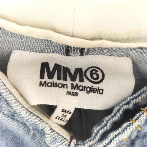 エムエムシックスメゾンマルジェラ MM6 Maison Margiela ボタンフライ ハイウエスト デニムパンツ レディース EUR:40-42