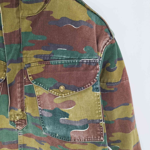 ベルギーアーミー Belgian army 70S ベルギー軍 空挺部隊 パラトルーパー 迷彩 ジグソーカモ ハーフジップ デニソンスモック プルオーバー ミリタリージャケット1972年製 メンズ