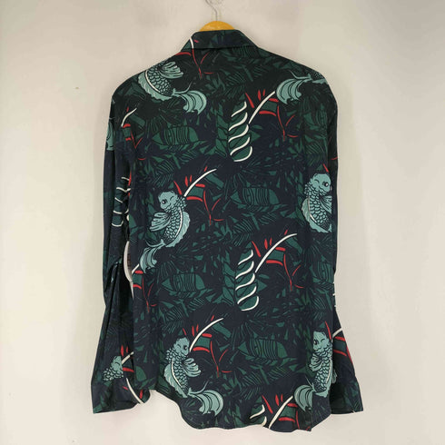 ザラ ZARA L/S 和柄 オーバーサイズシャツ メンズ import:M