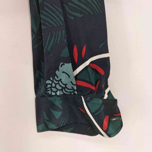 ザラ ZARA L/S 和柄 オーバーサイズシャツ メンズ import:M