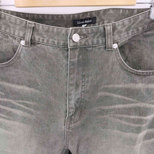 LIVRE DAIRE レインストライプ スリット ベルボトム ブーツカット Y2K VKEI JAPANESE LABEL メンズ 88