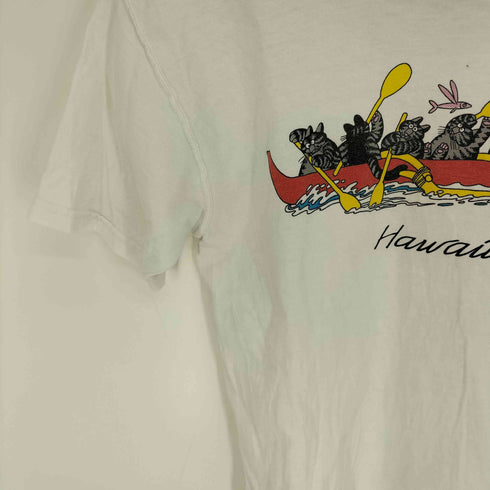 クレイジーシャツ CRAZY SHIRTS 90-00S クリバンキャット プリント S/S クルーネック Tシャツ メンズ import:S
